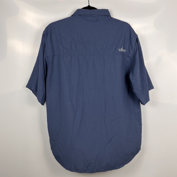 Habit Shirt Mens Medium Short Sleeve Vented Solar Factor 30+ Blue Fishing Hiking - Picture 3 of 10